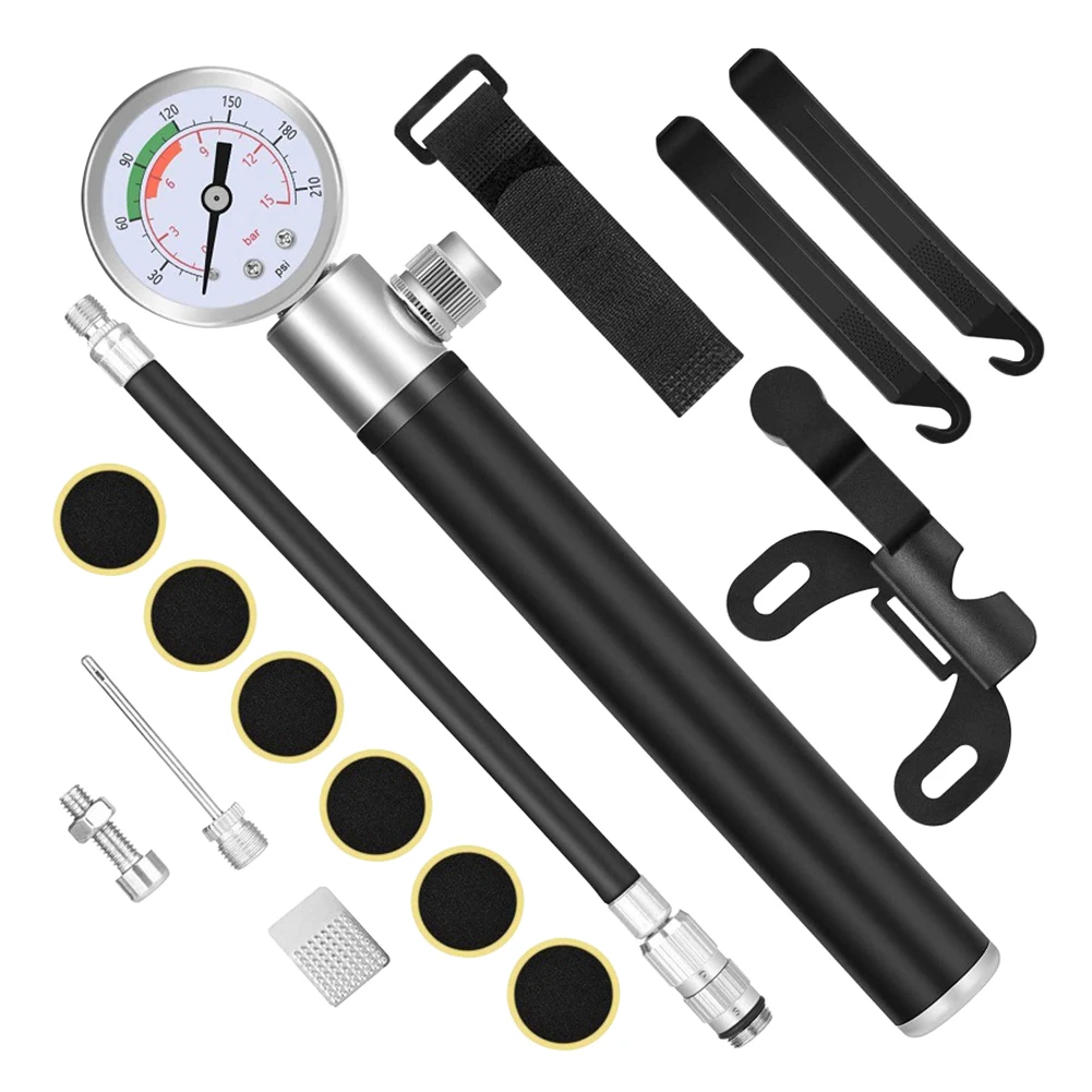 16pcs Quick Patch Professional Fix Puncture Tyre Repair Kit Hand Tools Portable Mini Pump With Gauge Outdoor For Bike Glueless
16pcs Quick Patch Professional Fix Puncture Tyre Repair Kit Hand Tools Portable Mini Pump With Gauge Outdoor For Bike Glueless