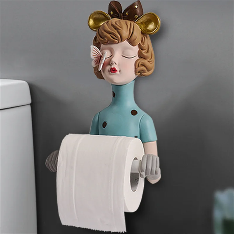 Nordic 26.5cm Creative Girl Toilet Paper Holder Resin Rolling Tissue Dispenser Bathroom Dectorstions Towel Home Decoration
Nordic 26.5cm Creative Girl Toilet Paper Holder Resin Rolling Tissue Dispenser Bathroom Dectorstions Towel Home Decoration