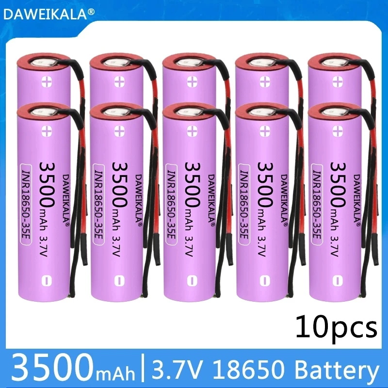 High-capacity 35E INR18650 3.7V 3500mAh High Power Chargeable Lithium Battery, High Power Discharge 30A High Current + DIY Wir
High-capacity 35E INR18650 3.7V 3500mAh High Power Chargeable Lithium Battery, High Power Discharge 30A High Current + DIY Wir