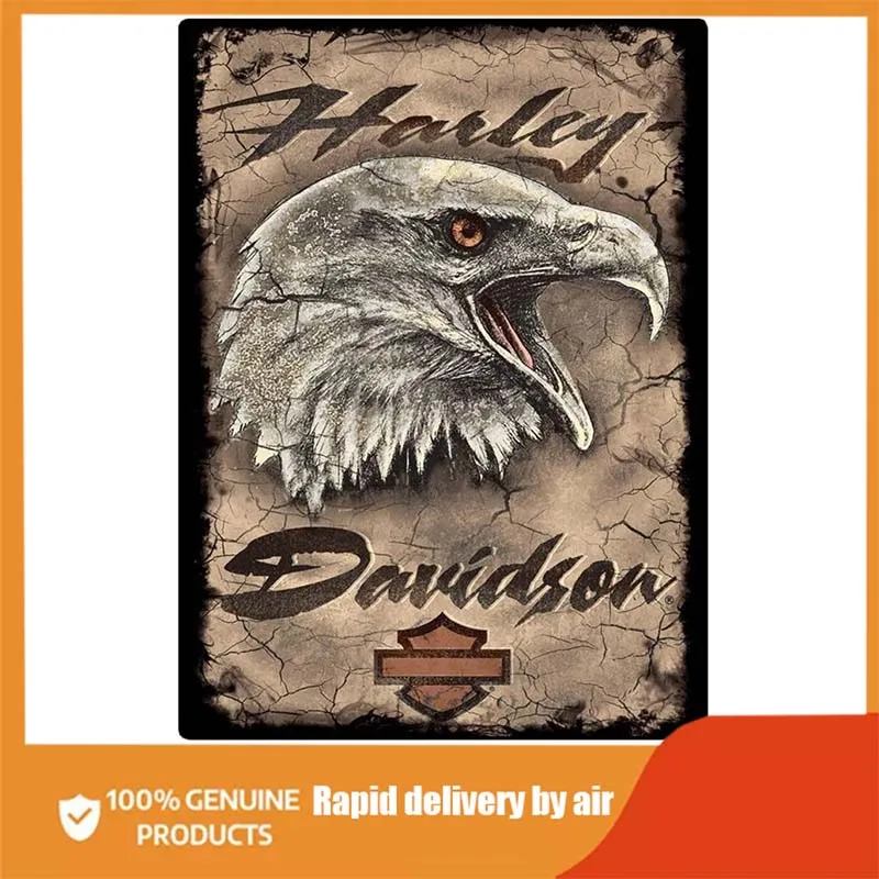 

Davidson Rugged Eagle Card Embossed Tin Sign wall decoration room decor outdoor decor metal decor