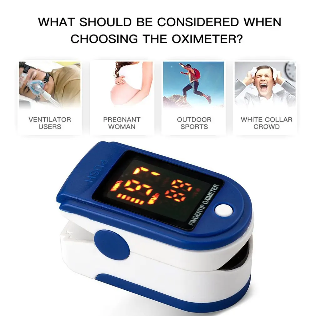 

Portable Fingertip Pulse Oximeter Blood Oxygen Saturation Monitor With Lcd Display Fingertip Oximeter Testing SpO2 Health Care