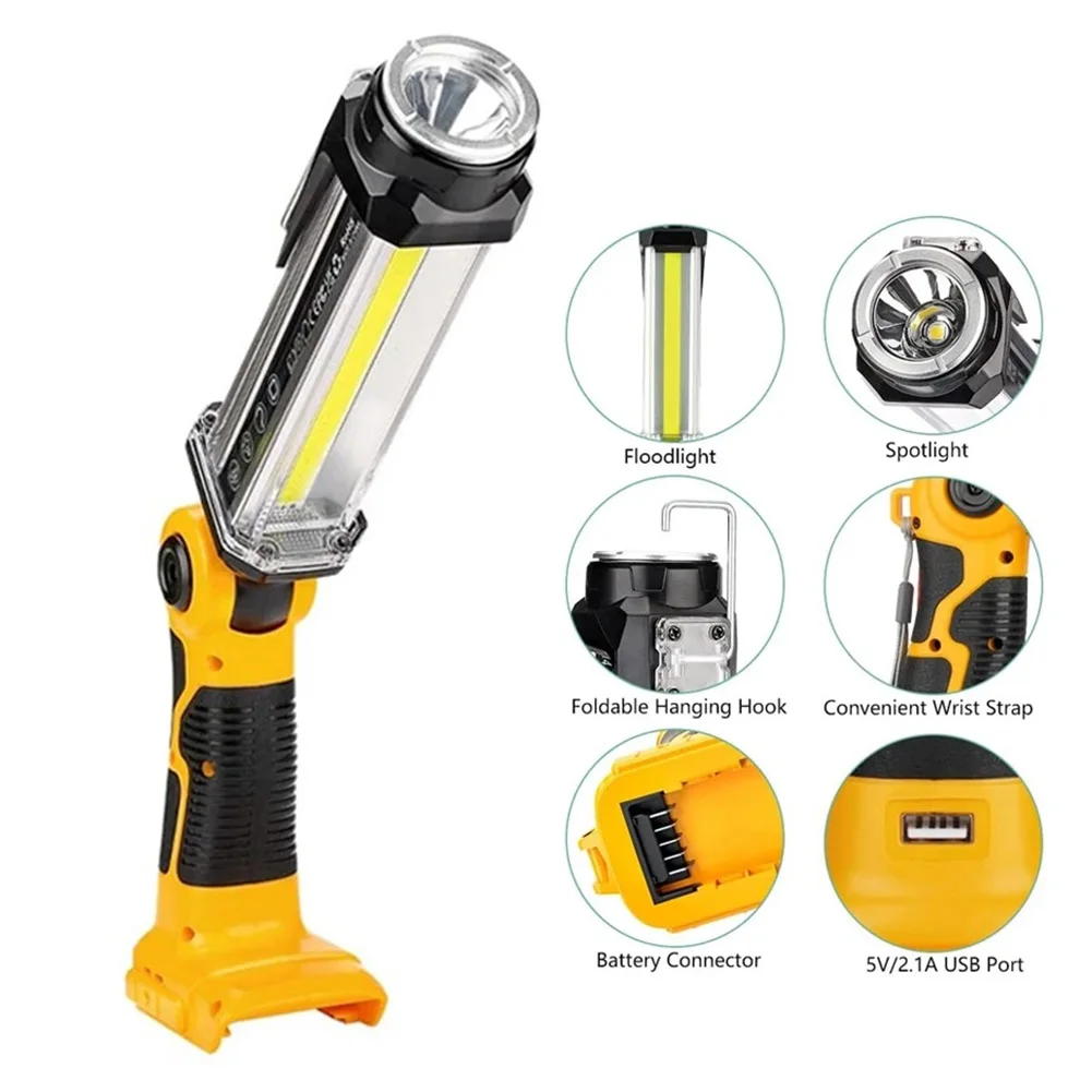 LED Work Light For 18V 20V Lithium Battery 2000LM Handled Cordless USB Flashlight Portable Lamp Lantern
LED Work Light For 18V 20V Lithium Battery 2000LM Handled Cordless USB Flashlight Portable Lamp Lantern