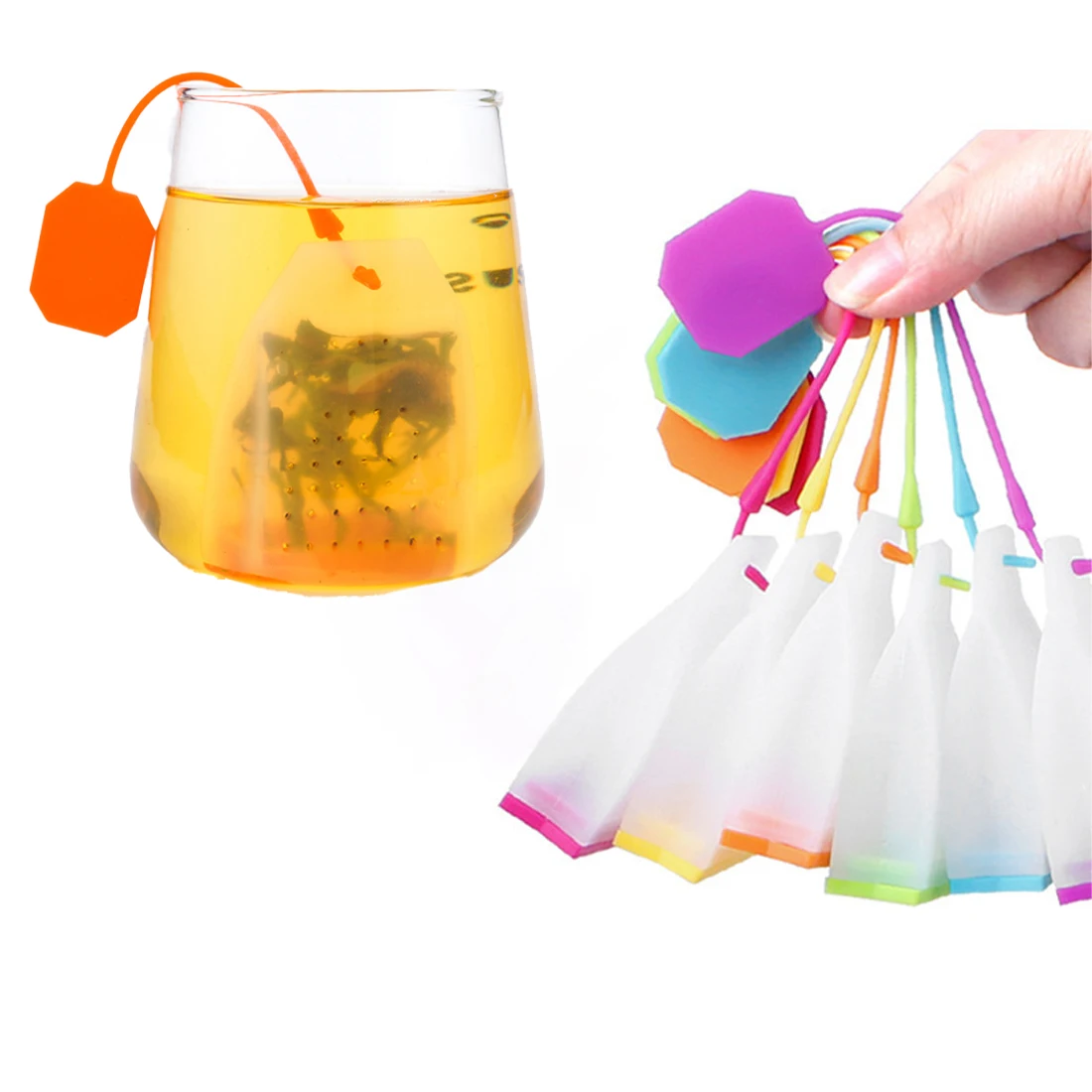 

Silicone Tea Infuser Bag Fine Good Reusable Safe Loose Leaf Tea Bags Strainer Filter For Tea Drinker Utensils Candy Color 2023