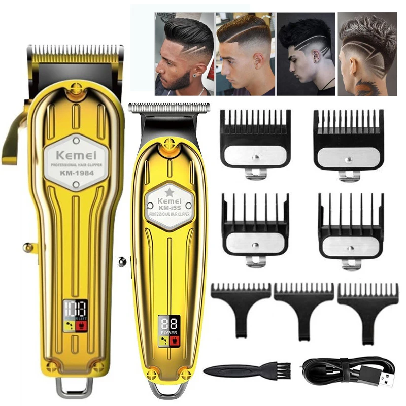 Kemei KM-1984&i5s Wired Cordless Hair Clipper Professional Electric Hair Clipper For Men Metal Shell Professional Hair Clipper 
Kemei KM-1984&i5s Wired Cordless Hair Clipper Professional Electric Hair Clipper For Men Metal Shell Professional Hair Clipper