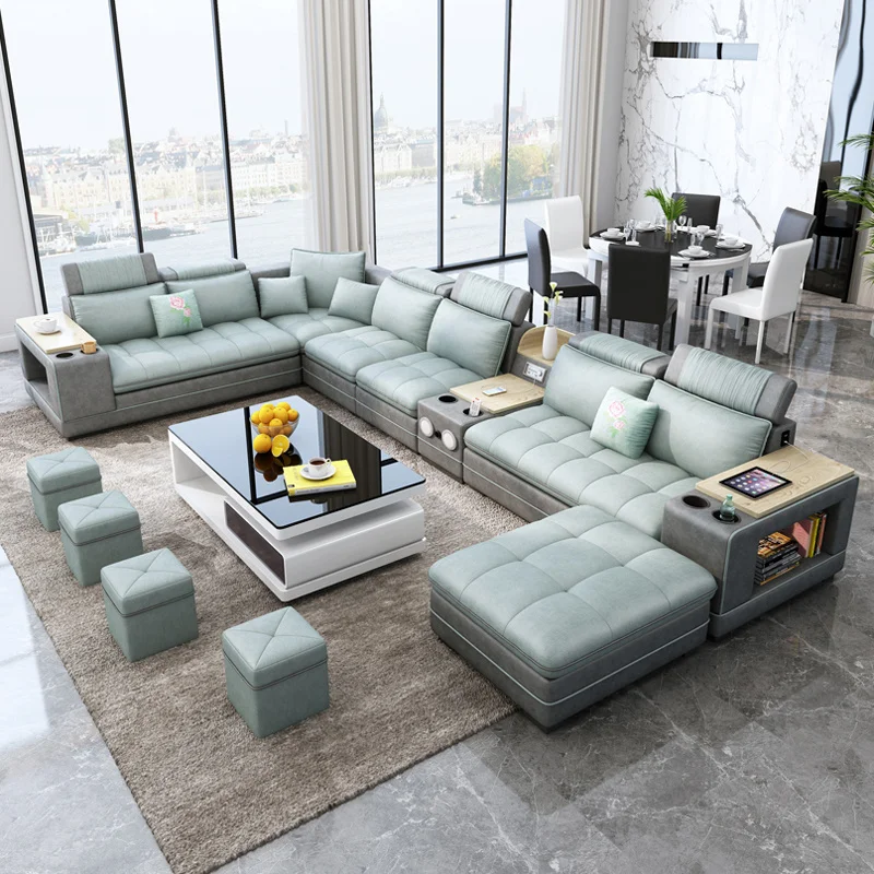 Fabric Living Room Sofa Bed Sets Big U Shape Corner Cloth Couch Nordic Modern Speaker Sound System Bluetooth Muebles De Sala Ca
Fabric Living Room Sofa Bed Sets Big U Shape Corner Cloth Couch Nordic Modern Speaker Sound System Bluetooth Muebles De Sala Ca