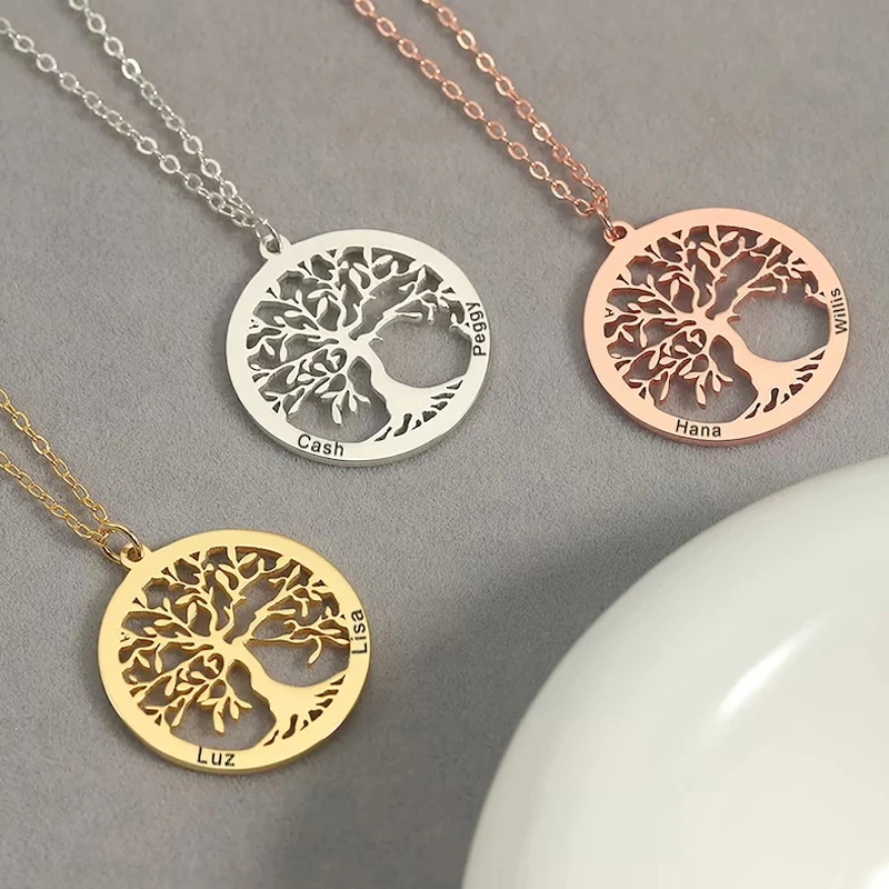 Customize Engrave Name Tree of Life Necklace for Female Family Members Keepsake Nameplate Pendant Stainless Steel Necklace
Customize Engrave Name Tree of Life Necklace for Female Family Members Keepsake Nameplate Pendant Stainless Steel Necklace