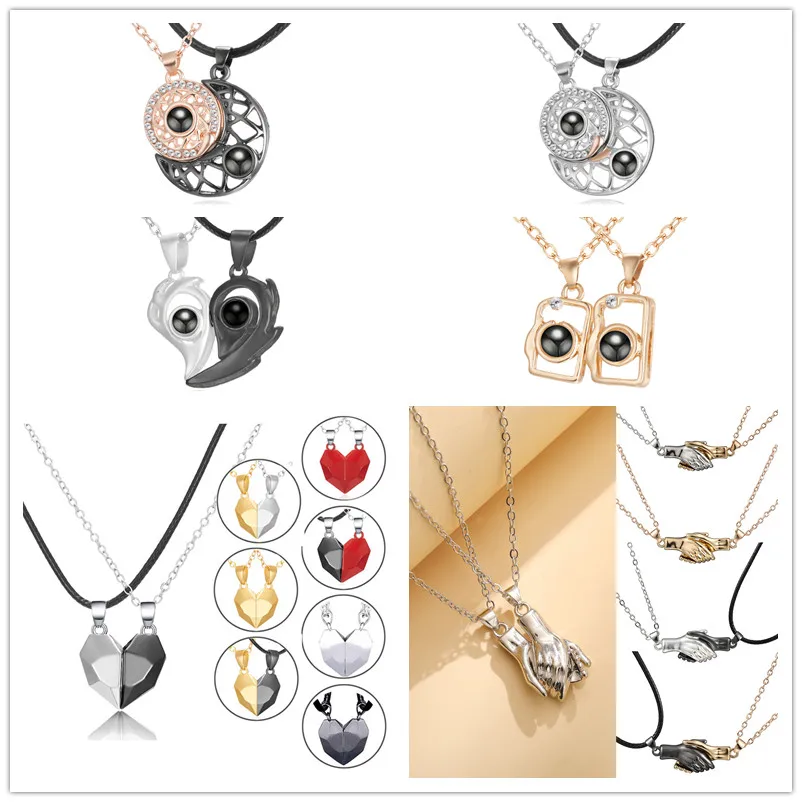 2 Pcs/ Set Fashion Heart shape Hands Pendant Lovers Necklace Magnets Necklaces for Women Jewelry set Friendship Chain Gift Goth
2 Pcs/ Set Fashion Heart shape Hands Pendant Lovers Necklace Magnets Necklaces for Women Jewelry set Friendship Chain Gift Goth