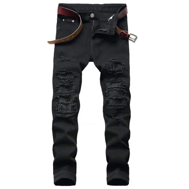 Men Jeans Men's Straight Casual Designer Fashion Long Pants Hole Elasticity Jean Homme Slim Denim Trousers Biker High Quality
Men Jeans Men's Straight Casual Designer Fashion Long Pants Hole Elasticity Jean Homme Slim Denim Trousers Biker High Quality