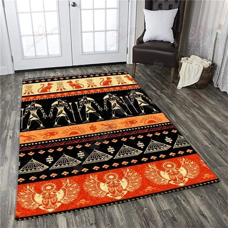 

Psychedelic Vintage Egypt 3D All over Print Carpet Mat for Living Room Doormat Flannel Print Bedroom Non-slip Floor Rug 06