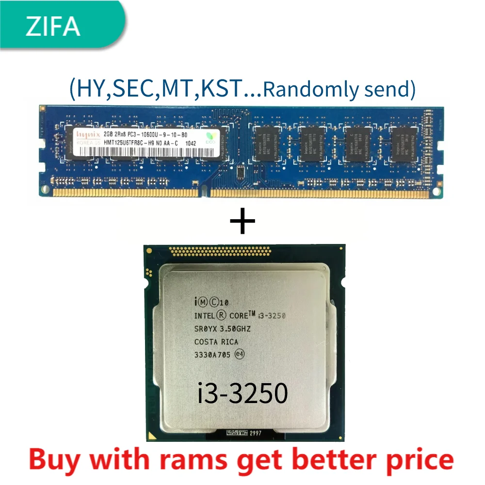 DDR3 2G 1333Mhz with i3-3250 i3-3250 3.5 GHz Dual-Core Quad-Thread CPU Processor 3M 55W LGA 1155
DDR3 2G 1333Mhz with i3-3250 i3-3250 3.5 GHz Dual-Core Quad-Thread CPU Processor 3M 55W LGA 1155