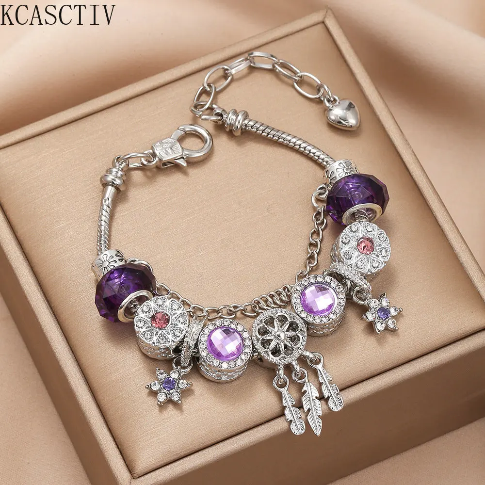 

Fashion Dream Purple Bracelet Women Dream Catcher Hexagram Mysterious Purple Series Bracelet for Women Pandora