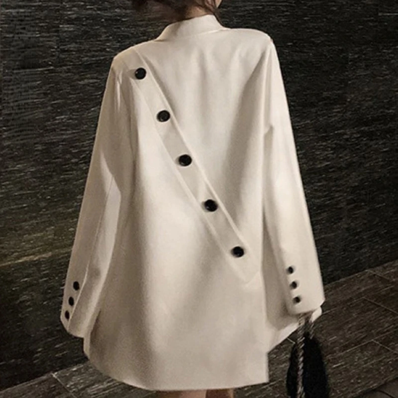 

New Women Blazers Coat Korean Version Design Sense Lapel Loose Fit Jacket Fashion Tide Autumn 2022 2P9520