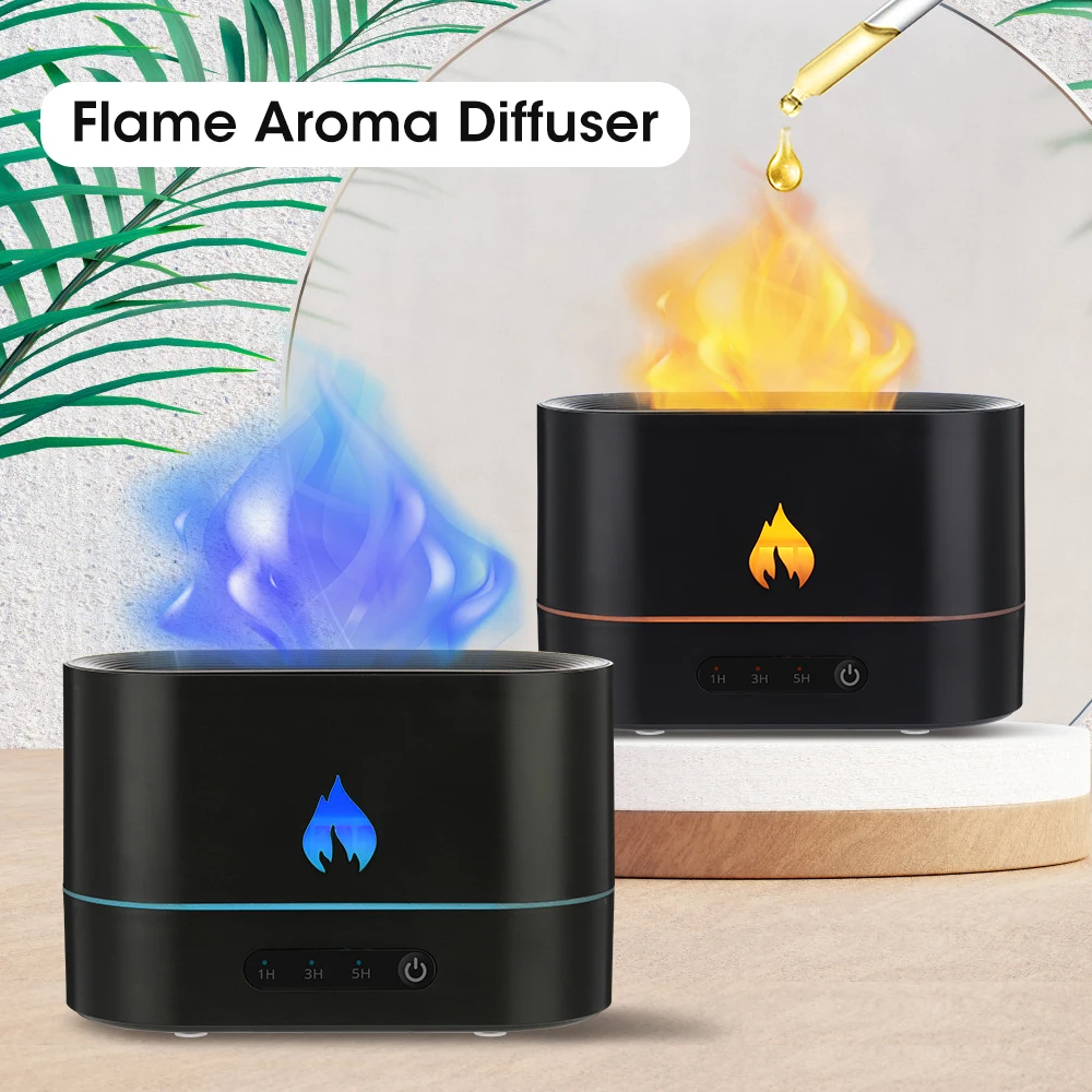 

Home Flame Aroma Diffuser Lamp Mute Ultrasonic Aromatherapy Nebulizer Air Humidifier USB Essential Oil Diffuser Water Mist Spray