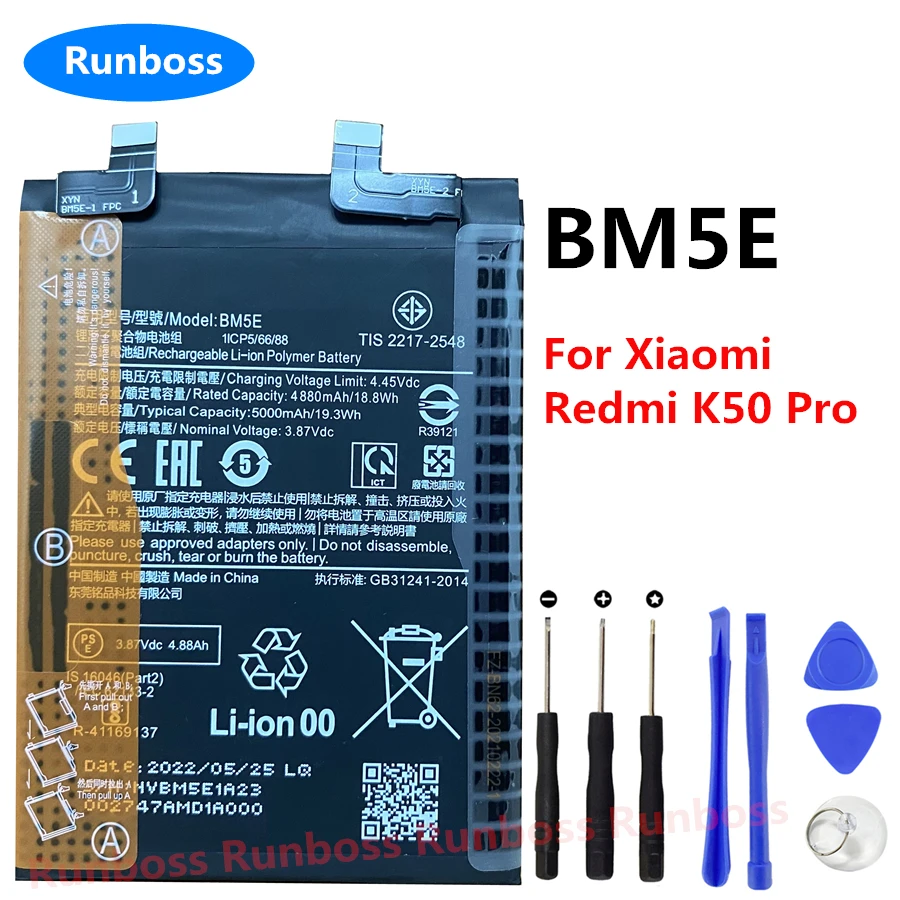 Новый оригинальный BM5E 5000 мАч аккумулятор для Xiaomi Redmi K50 Pro K50Pro мобильный телефон высокое качество
Новый оригинальный BM5E 5000 мАч аккумулятор для Xiaomi Redmi K50 Pro K50Pro мобильный телефон высокое качество