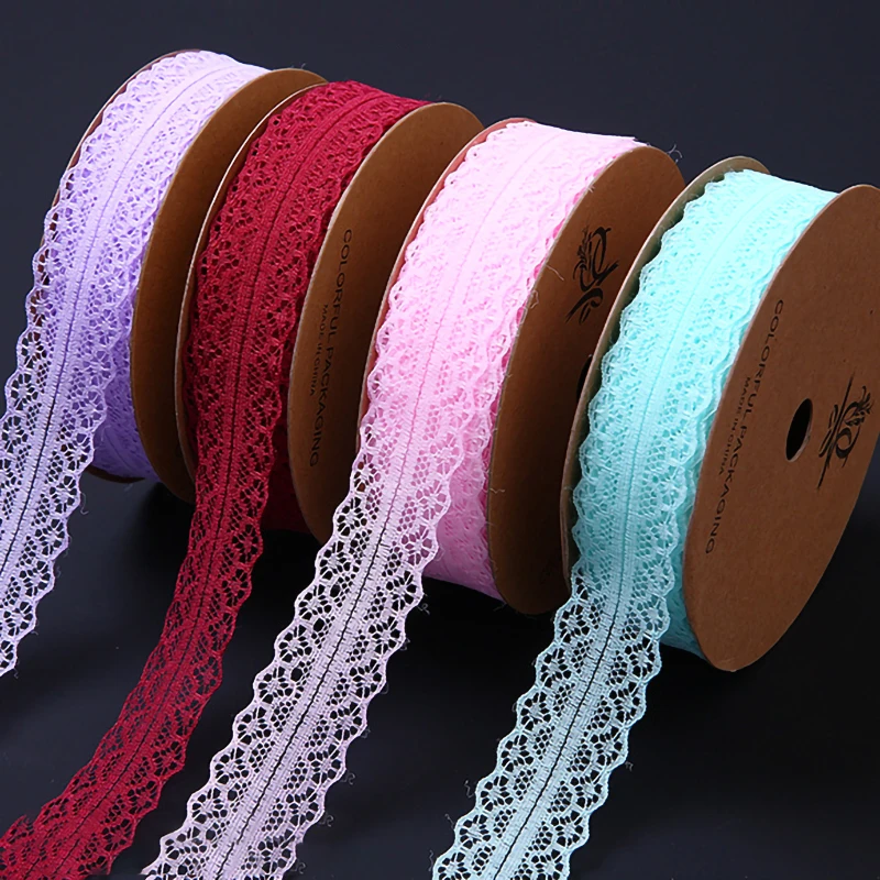 

25 Yards Hollowed-out Lace Ribbon Colorful DIY Sewing Handmade Flower Gift Box Cake Packaging Bow Craft Materials Accessories