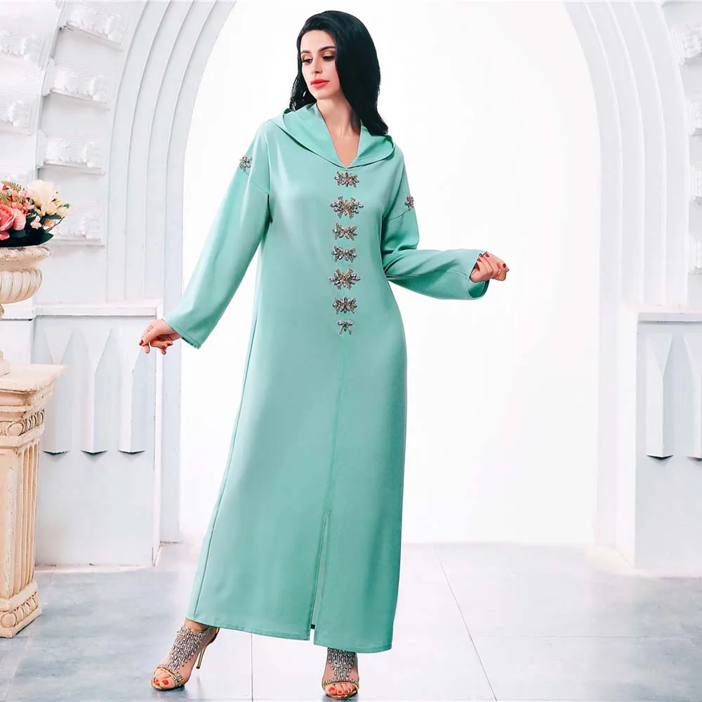 Women Fashion Muslin Long Dress Printing Patchwork Solid Color Hooded Collar Pullover Lady Dress Spring Ramadan Festival Dress
Women Fashion Muslin Long Dress Printing Patchwork Solid Color Hooded Collar Pullover Lady Dress Spring Ramadan Festival Dress