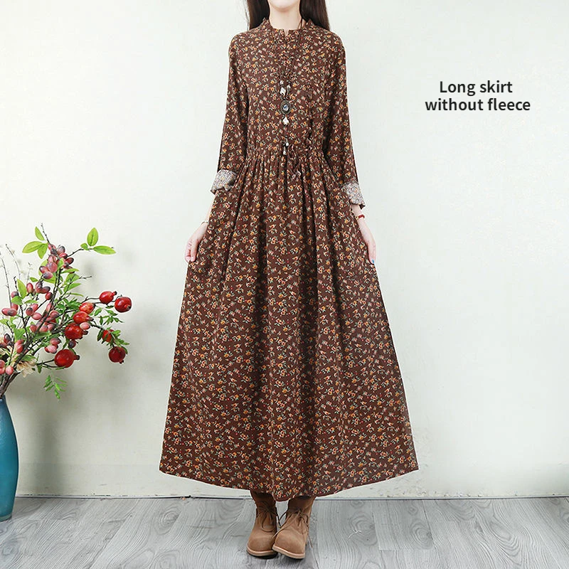 Retro Floral Dress for Women Cotton Linen Spring Autumn Loose Long Sleeve Midi Dress Female Girl Underdress
Retro Floral Dress for Women Cotton Linen Spring Autumn Loose Long Sleeve Midi Dress Female Girl Underdress