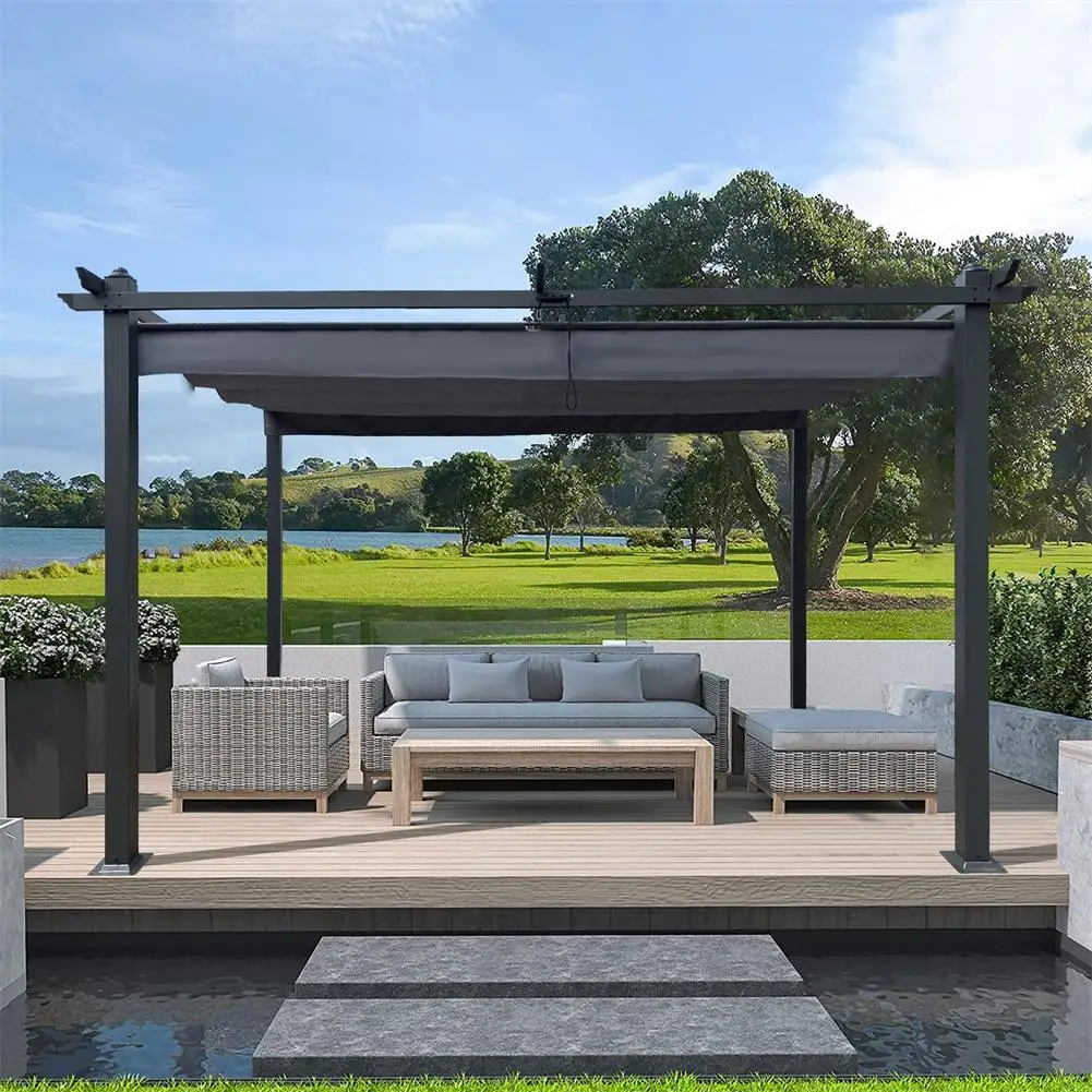 US Stock Outdoor Patio Retractable Pergola Spacious Space Shady Shelters 13 X 10ft For Performance Exhibition Barbecue Party 
US Stock Outdoor Patio Retractable Pergola Spacious Space Shady Shelters 13 X 10ft For Performance Exhibition Barbecue Party