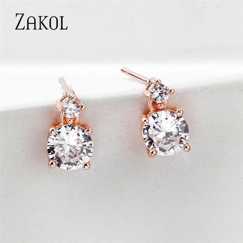 ZAKOL Korean Simple Fashion Shiny Round Zirconia Crystal Stud Earrings for Women Charm Party Jewelry EP1036
ZAKOL Korean Simple Fashion Shiny Round Zirconia Crystal Stud Earrings for Women Charm Party Jewelry EP1036