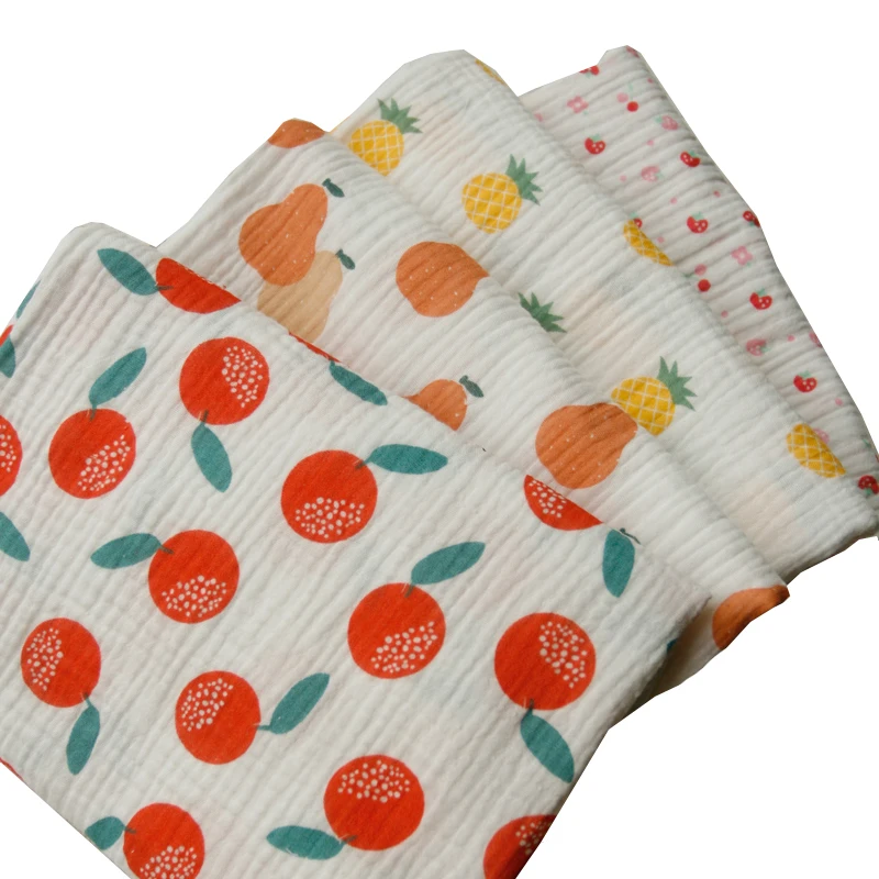 135x50cm Double Crepe Pure Cotton Cute Fruit Cherry Pear Yarn Gauze Sewing Fabric, Making Soft Baby Clothes Cloth
135x50cm Double Crepe Pure Cotton Cute Fruit Cherry Pear Yarn Gauze Sewing Fabric, Making Soft Baby Clothes Cloth