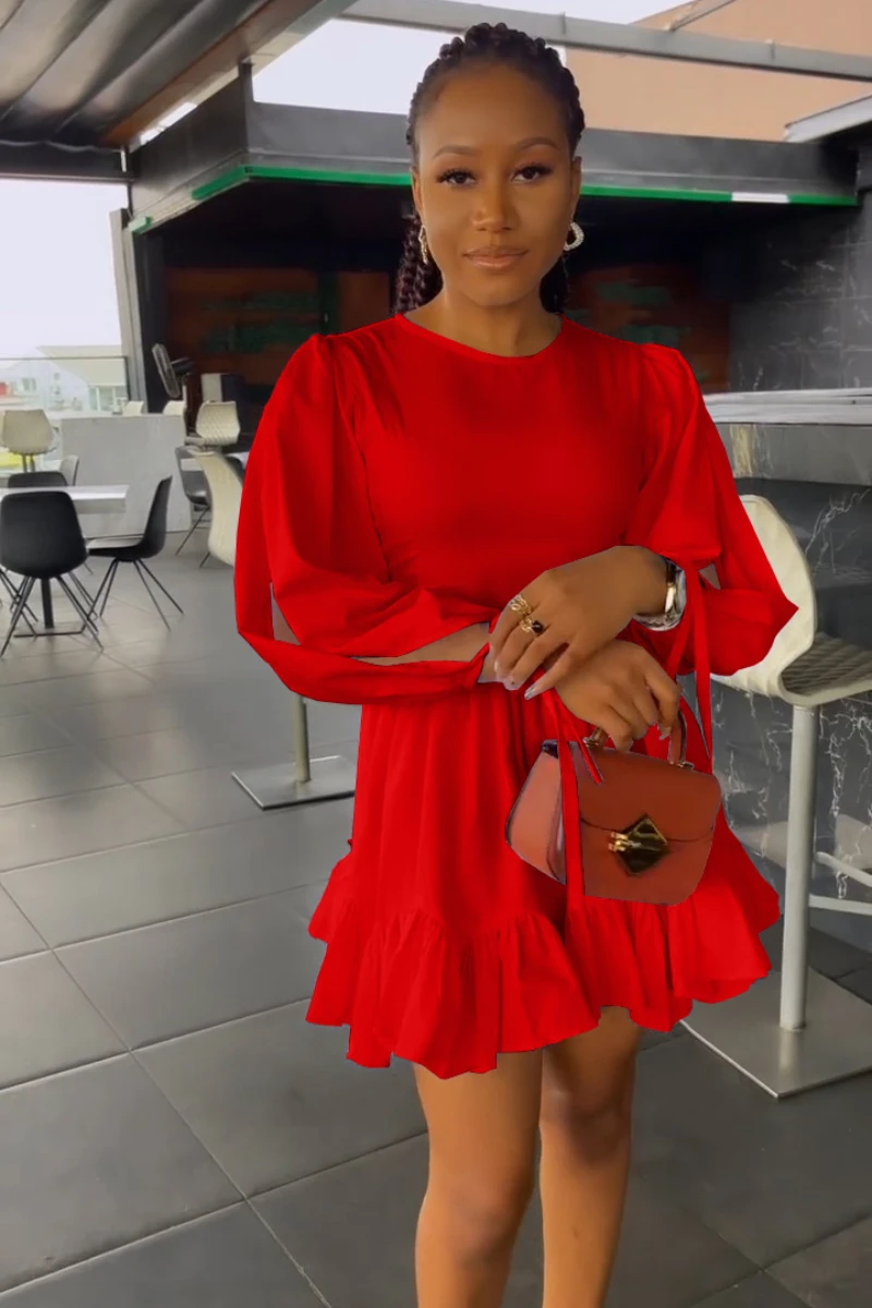Womens Sexy and Hot Dresses 2022 Autumn Winter Casual Split Tie Sleeves Pleated Splicing Casual Pretty and Cheap Women's Dress 
Womens Sexy and Hot Dresses 2022 Autumn Winter Casual Split Tie Sleeves Pleated Splicing Casual Pretty and Cheap Women's Dress