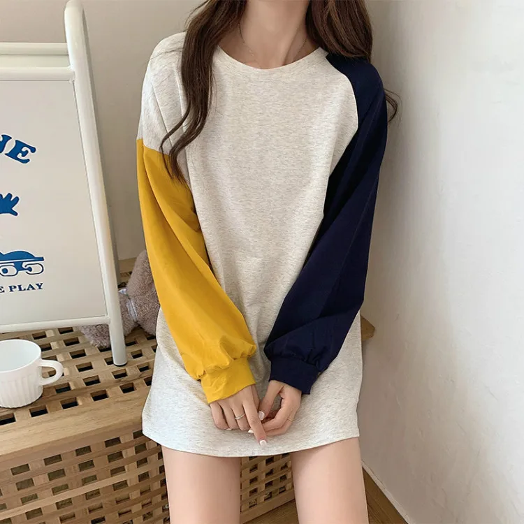 Женская футболка с длинным рукавом универсальная свободная в Корейском стиле