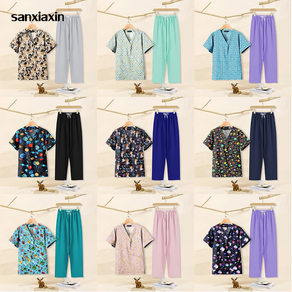 Medical Uniforms Nurse Scrubs Set Women Men Fashion Print Blouse Beauty Pet Shop Work Suit Scrubs Clothes Nursing Straight Pants
Medical Uniforms Nurse Scrubs Set Women Men Fashion Print Blouse Beauty Pet Shop Work Suit Scrubs Clothes Nursing Straight Pants