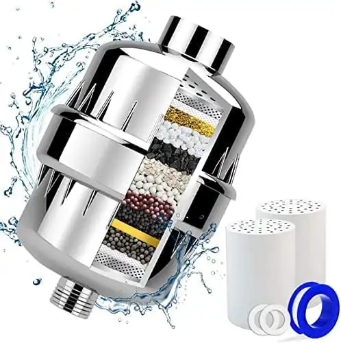 Shower Filter, Shower Head Water Filter with 2 Cartridges for Hard Water - Removing Chlorine Fluoride Heavy Metal - for All Typ
Shower Filter, Shower Head Water Filter with 2 Cartridges for Hard Water - Removing Chlorine Fluoride Heavy Metal - for All Typ