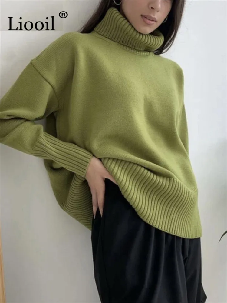 Women Turtleneck Baggy Sweater Pullovers Long Sleeve Loose Knitted Tops Streetwear Thick Jumper 2022 Autumn Winter Knit Sweaters
Women Turtleneck Baggy Sweater Pullovers Long Sleeve Loose Knitted Tops Streetwear Thick Jumper 2022 Autumn Winter Knit Sweaters