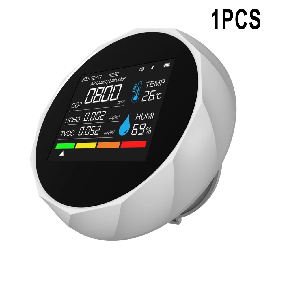 Carbon Dioxide Detector 7 In 1 Bluetooth Connected ABS TVOC Temperature CO2 400-6000PPM 0.6W 3.7V Carbon Dioxide Detector
Carbon Dioxide Detector 7 In 1 Bluetooth Connected ABS TVOC Temperature CO2 400-6000PPM 0.6W 3.7V Carbon Dioxide Detector