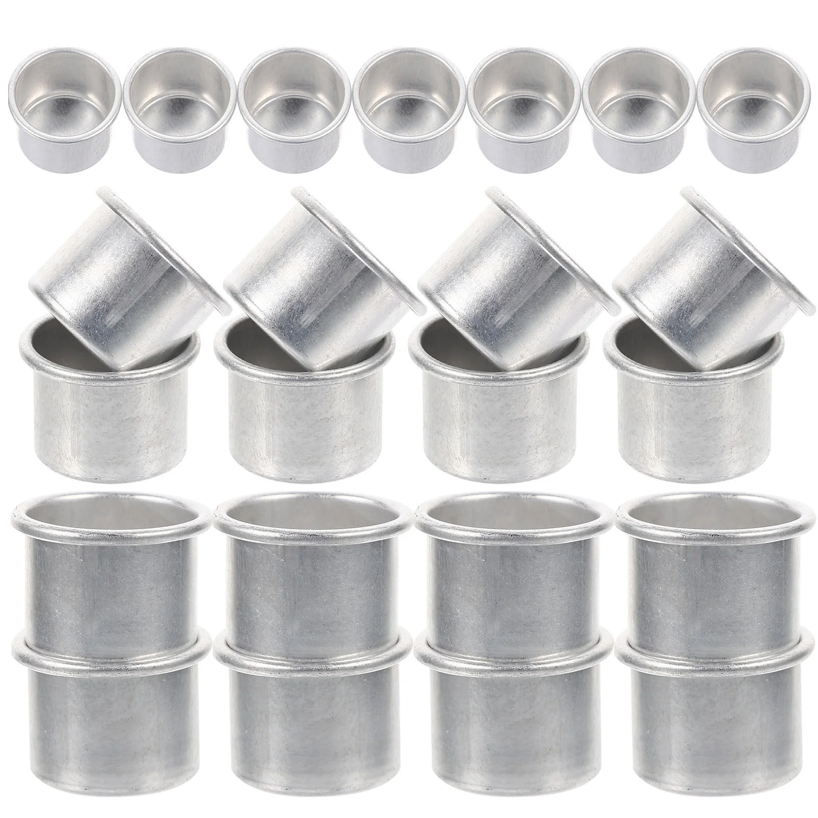 

50 Pcs Metal Cup Candles Bulk Christmas Candlestick Aluminum Tea Light Tin Holder Holders