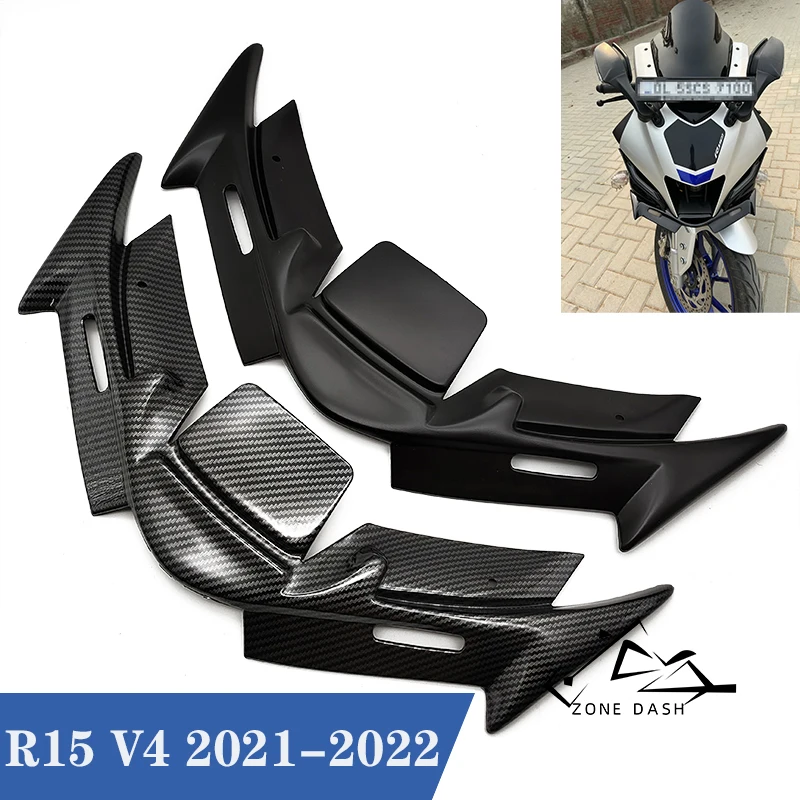 

Motorcycle ABS Front Fairing Pneumatic Winglets Tip Wing Protector Shell Cover For Yamaha YZF-R15 YZF R15 YZFR15 V4 2021 2022