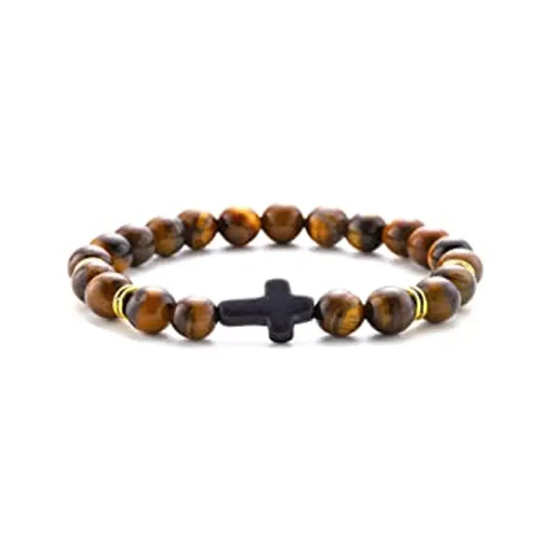 Hot Sale New 8mm Energy Natural Stone Bracelet Metal Cross Bracelet Bracelet for Women Men Jewelry Accessories
Hot Sale New 8mm Energy Natural Stone Bracelet Metal Cross Bracelet Bracelet for Women Men Jewelry Accessories