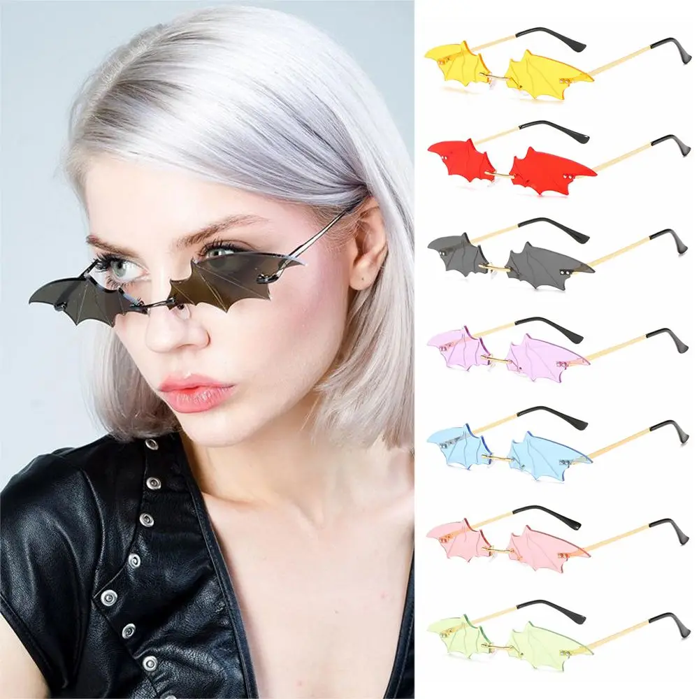 Trendy Eyewear Metal Frame Party Rimless Slim Sunglasses Women Sunglasses Bat Shaped
Trendy Eyewear Metal Frame Party Rimless Slim Sunglasses Women Sunglasses Bat Shaped