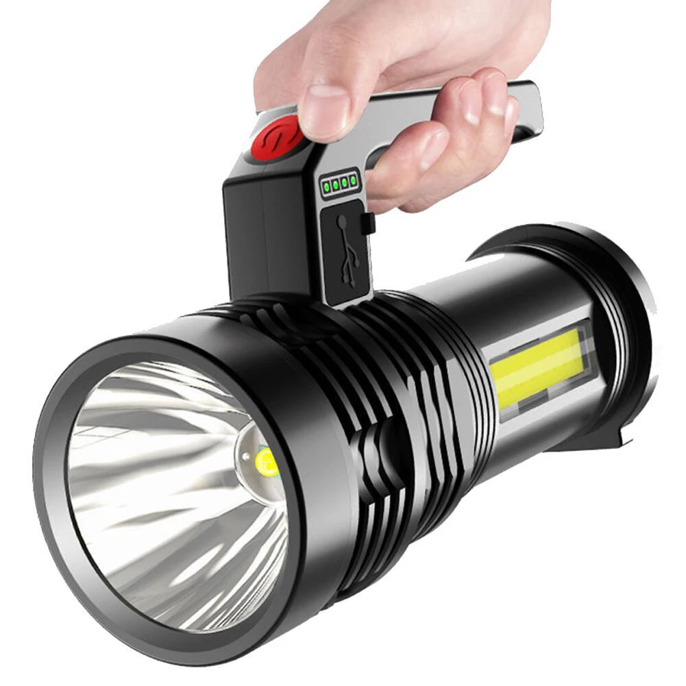 12000LM LED Spotlight Rechargeable Handheld Torch 4 Lighting Modes Camping Hunting Handheld Flashlight Outdoor Lighting 2022 Hot
12000LM LED Spotlight Rechargeable Handheld Torch 4 Lighting Modes Camping Hunting Handheld Flashlight Outdoor Lighting 2022 Hot