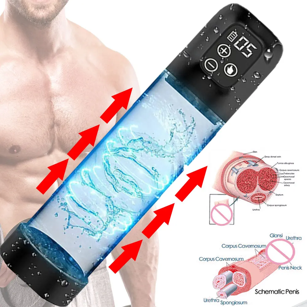 

Electric Penis Water Pump Rechargeable Automatic Male Enlargement Erection Extend Men Cock Sucking Penis Enlarge Pressure Device