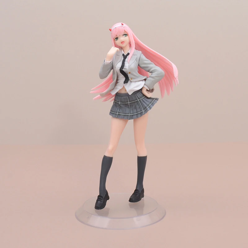 

18cm Anime DARLING In The FRANXX Action Figure Zero Two 02 Sexy JK School Uniform Kawaii Girl Doll PVC Colletible Model Doll Toy