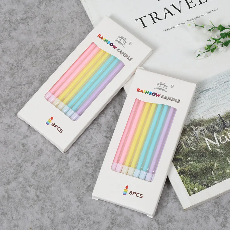 8Pcs Candy Color Pencil Candles Boxed Rainbow Cake Candle Cupcake Dessert Decoration Birthday Candles Festive Party Supplies
8Pcs Candy Color Pencil Candles Boxed Rainbow Cake Candle Cupcake Dessert Decoration Birthday Candles Festive Party Supplies