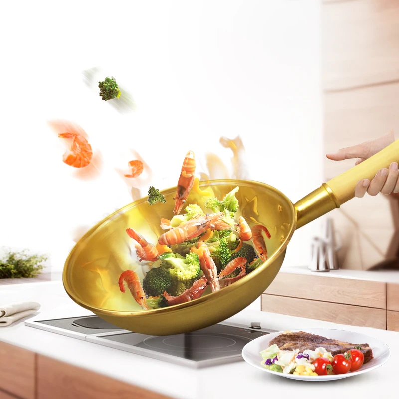 100% Pure Copper Wok Pan Copper Pot Thickened Wooden Handle Frying Pan Brass Frying Pan Cookware
100% Pure Copper Wok Pan Copper Pot Thickened Wooden Handle Frying Pan Brass Frying Pan Cookware