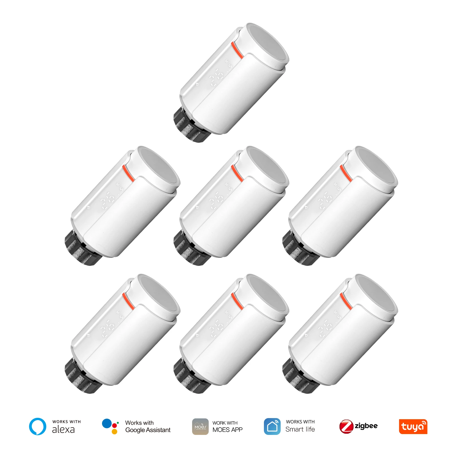 MOES Tuya Smart ZigBee Thermostatic Radiator Valve TRV Programmable App Remote Temperature Controller Support Alexa Google Home
MOES Tuya Smart ZigBee Thermostatic Radiator Valve TRV Programmable App Remote Temperature Controller Support Alexa Google Home