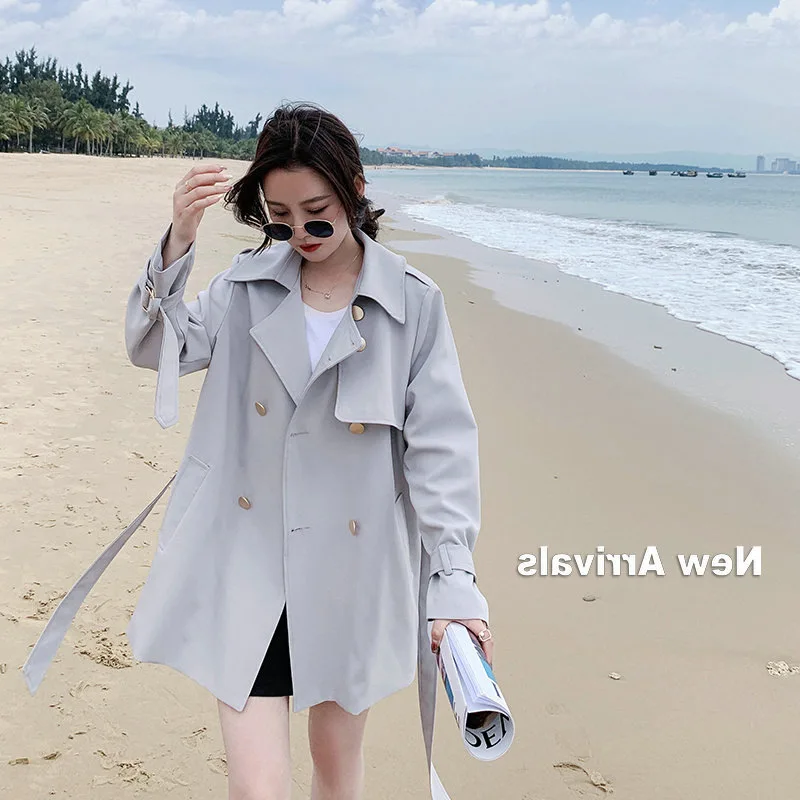 2022 new gray windbreaker women's mid-length small spring casual temperament women's solid color long-sleeved coat
2022 new gray windbreaker women's mid-length small spring casual temperament women's solid color long-sleeved coat