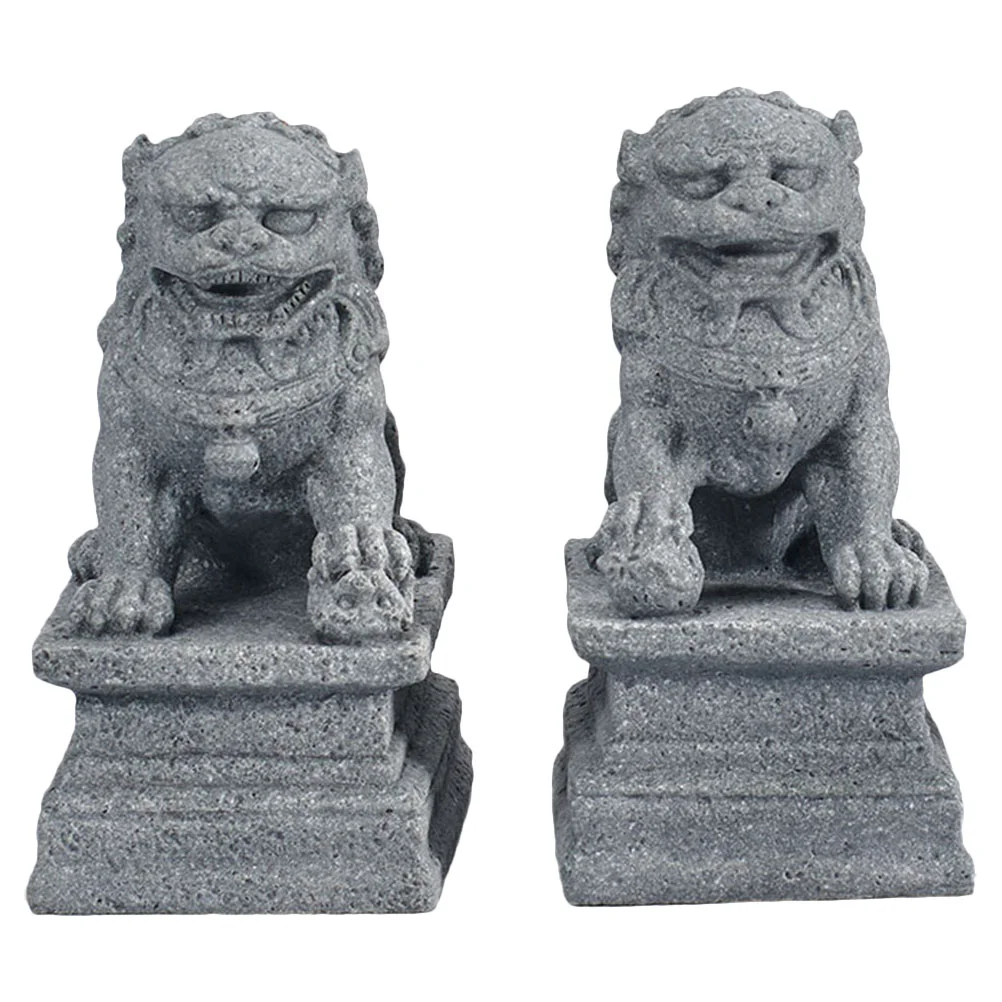 

Chinese Style Lion Ornament Auspicious Ornaments Gardening Adornments Statue Desktop Decoration