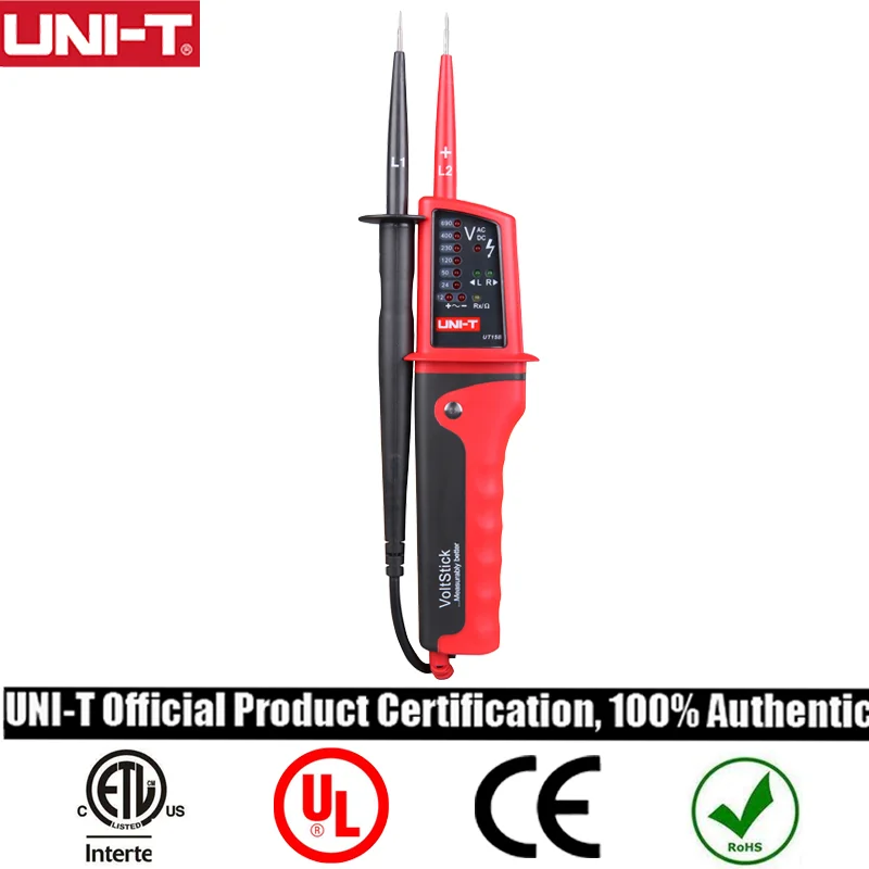 UNI-T Waterproof Type Voltage Testers UT15B Digital LCD AC/DC Voltage Test, Single Lead L2 Voltage Detection 24V~690V
UNI-T Waterproof Type Voltage Testers UT15B Digital LCD AC/DC Voltage Test, Single Lead L2 Voltage Detection 24V~690V