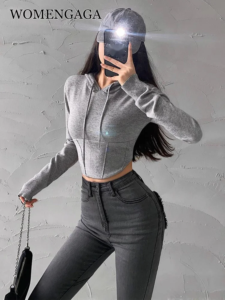 Girl WOMENGAGA Spice Slim Drawstring Hoodie Short Knitted Long Sleeve Top Sweatshirt Fashion Korean Tops 2022 Autumn Winter AP83
Girl WOMENGAGA Spice Slim Drawstring Hoodie Short Knitted Long Sleeve Top Sweatshirt Fashion Korean Tops 2022 Autumn Winter AP83