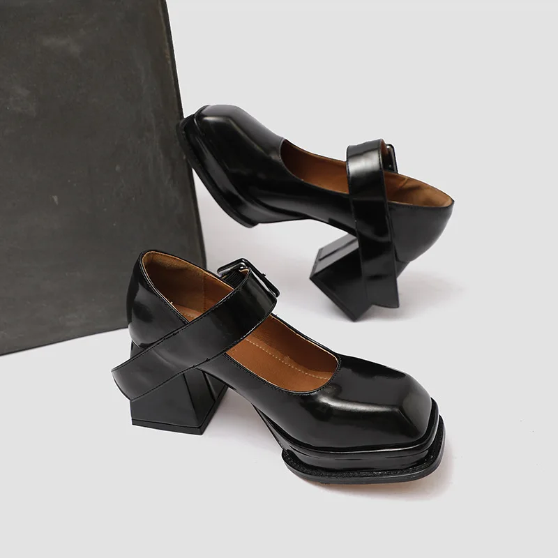 Women Patent Leather High Heel Mary Janes Shoes Vintage Buckle Platform Lolita Shoes Ladies Pumps Female Square Toe Casual Shoes
Women Patent Leather High Heel Mary Janes Shoes Vintage Buckle Platform Lolita Shoes Ladies Pumps Female Square Toe Casual Shoes