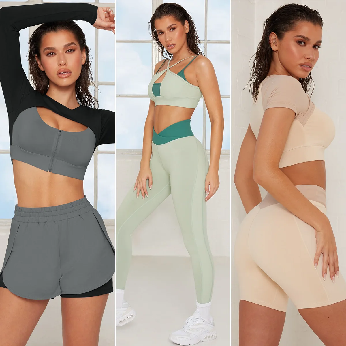 Europe and The United States Yoga Clothing Set Sanding Beauty Back Double Bra Zipper Top Sports Running Fitness Yoga Clothing
Europe and The United States Yoga Clothing Set Sanding Beauty Back Double Bra Zipper Top Sports Running Fitness Yoga Clothing