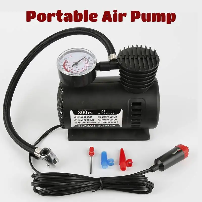 300 PSI Portable Air Compressor DC 12V Tire Air Pump Car Tire Inflator Bicycle Air Injector With Gauge & Hose Electric Bicycle
300 PSI Portable Air Compressor DC 12V Tire Air Pump Car Tire Inflator Bicycle Air Injector With Gauge & Hose Electric Bicycle