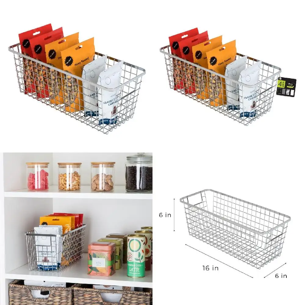 Durable High Quality Chrome Heavy Duty Basket Set with 4 Handles - 6x16x6 Inches Organizers Perfect Storage Solution for Home an
Durable High Quality Chrome Heavy Duty Basket Set with 4 Handles - 6x16x6 Inches Organizers Perfect Storage Solution for Home an