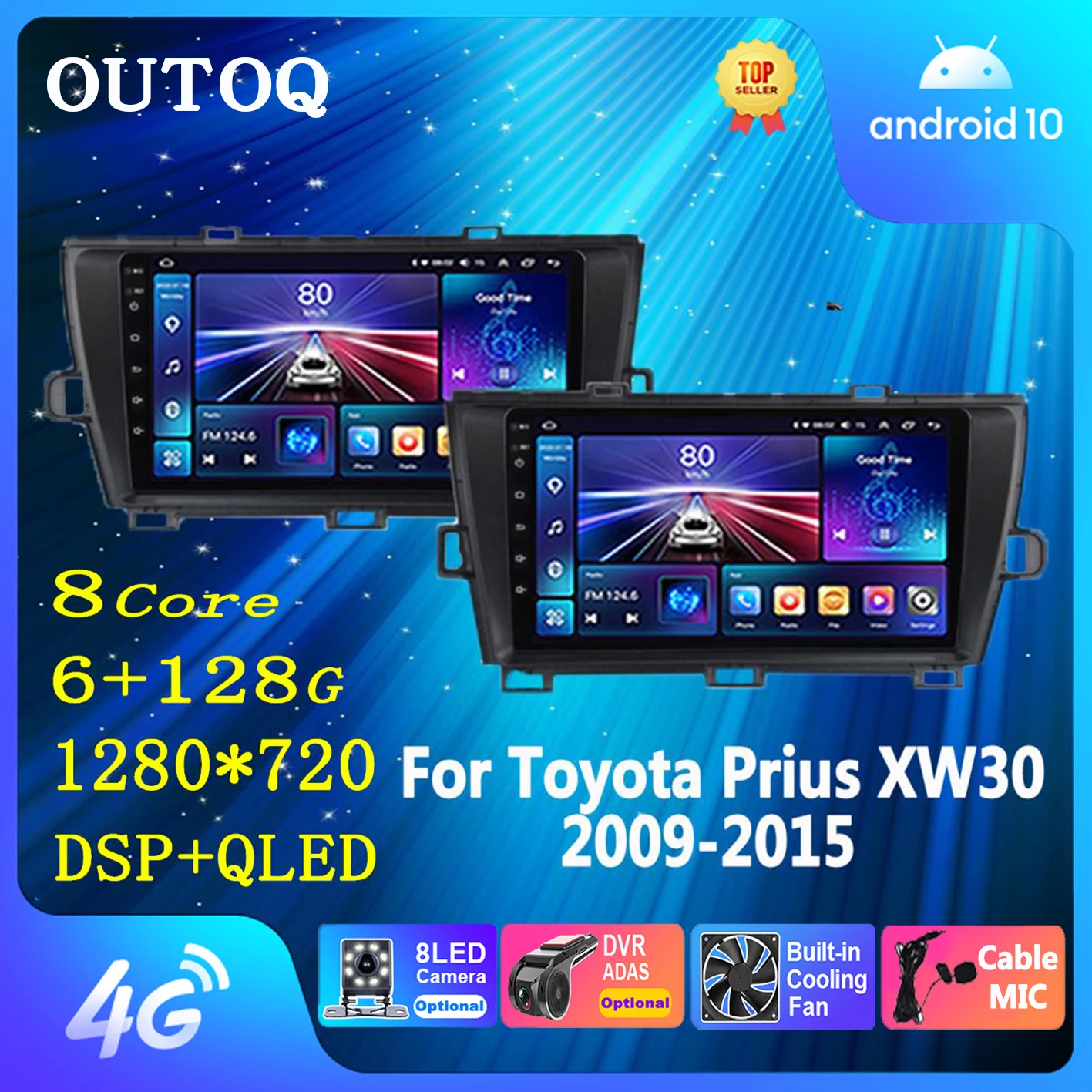 

Автомагнитола на Android, мультимедийный проигрыватель для Toyota Prius XW30 2009-2015, Wi-Fi, DSP, видеоплеер, GPS навигатор, стерео, Carplay, 2Din, DVD, Wi-Fi