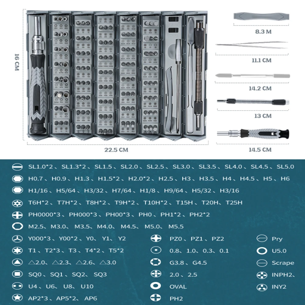 126 In 1 Screwdriver Set Multifunction Magnetic Bits Toolkit With Reel Storage Box Phone Repair Tools Set For Laptops Cellphone
126 In 1 Screwdriver Set Multifunction Magnetic Bits Toolkit With Reel Storage Box Phone Repair Tools Set For Laptops Cellphone
